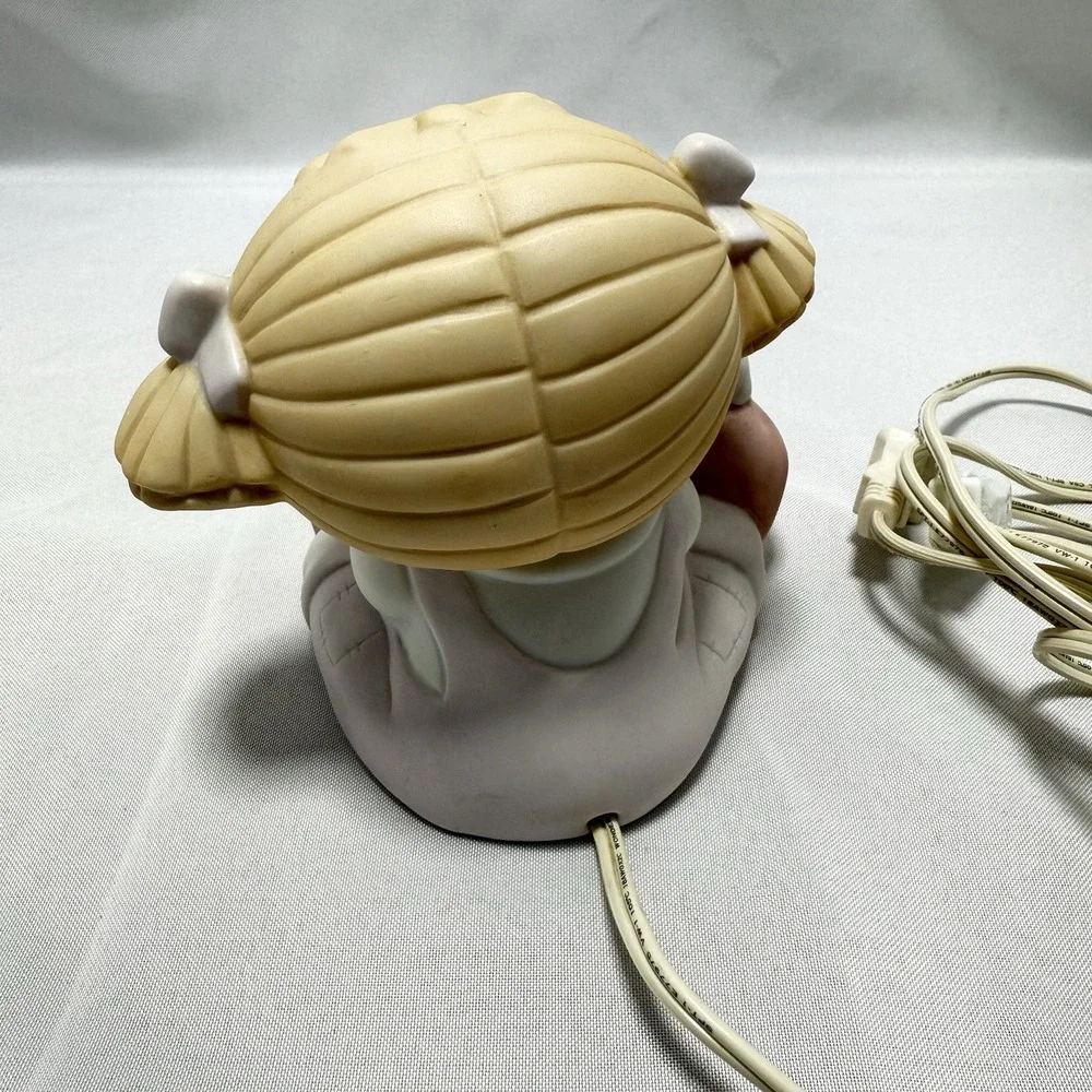 Vintage 90's Bumpkins‎ Girl With Dog Nightlight Enesco Fanrizio Pastel Bisque